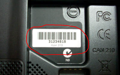 ���������� �������� �����  Garmin Nuvi 310
